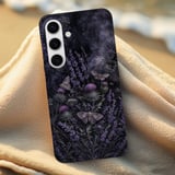 Dark Botanical Tough Phone Case, Gothic Moth & Lavender Floral Phone Cover, Moody Witchy Cottagecore Aesthetic, Gift for Nature Lover thumbnail 6
