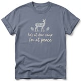 He's at Deer Camp I'm at Peace Tee thumbnail 1