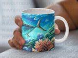 Mahi Mahi Mug Sublimation Wrap Digital Design, Ocean Life Fish Art 11oz 15oz Mug Wrap PNG, Coastal Fishing Gift for Him thumbnail 5
