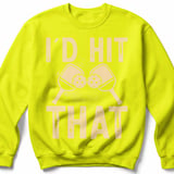 Pickleball Gildan Crewneck Sweatshirt, I'd Hit That, Court Warm Up thumbnail 10