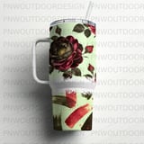 Dark Rose Tumbler Wrap, 40oz Tapered Sublimation Design, Seamless Floral Digital Download, Distressed Rose Pattern, Tumbler Design thumbnail 4