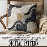 Abstract Wave Digital Pattern, Digital Bundle, Seamless Pattern, Modern Art Print, Geometric Printable Art, Background Texture, Digital thumbnail 5
