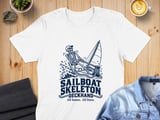 Sailboat Skeleton Deckhand Nautical Sailing Graphic Ocean Waves Crewneck Sweatshirts All Bones All Lines thumbnail 4