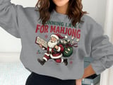 Running Late For Mahjong Christmas Print, Retro Santa Claus Holiday Art, Funny Mahjong Player Gift, Game Night Graphic Holiday Decor thumbnail 7