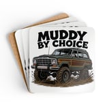 Grand Wagoneer Corkwood Coaster Set, The Waggy Car Coasters, Muddy By Choice Decor, Off Road Coasters thumbnail 1