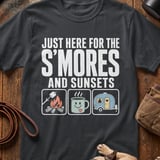 Just Here for S'mores & Sunsets T-Shirt thumbnail 1