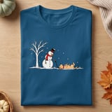 Snowman Walking Stubborn Dog Tee thumbnail 7