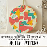 Digital Pattern, Abstract Shapes, Geometric Design, Retro Style, Digital Bundle, Commercial Use, Printable Art, Seamless Pattern, Digital thumbnail 3