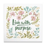 Live with Purpose Canvas Wrap, Floral Wall Art, Motivational Quote Decor, Inspirational Canvas, Butterfly and Flower Print thumbnail 7