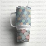 40oz Tumbler Sublimation Wrap, Seamless Distressed Tapered, Pastel Pebbles, Digital Download, Patterned Tumbler Design, Tumbler Template thumbnail 5