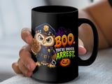 Boo You're Under Arrest Police Owl Mug thumbnail 11