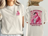 Personalized In October We Wear Pink Tee thumbnail 5