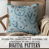 Stethoscope Heartbeat Digital Pattern Size Bundle Png thumbnail 5