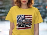Grand Wagoneer T Shirt, American Flag Tee, Patriotic Car Shirt, 4th of July Gift, Jeep Lover Tee, Vintage Car Tee, SUV Car Tee thumbnail 4