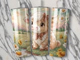 Cute Cow 20oz Seamless Tumbler Wrap, Highland Cow Tumbler Design, Daisy Flower, Floral Tumbler, Animal Tumbler Sublimation, Farm Animal thumbnail 2