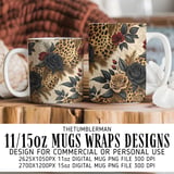 Digital Leopard Print Bundle, Rose Flower Pattern, Printable Digital, Floral Fabric Design, Trendy Leopard Print, Seamless Leopard Pattern thumbnail 4