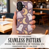 Whimsical Ghost & Moon Digital Pattern Size Bundle Png thumbnail 6