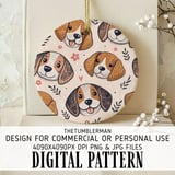 Whimsical Beagle Faces Seamless Digital Pattern Size Bundle Png thumbnail 3