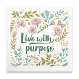Live With Purpose Canvas Wrap, Floral Motivational Wall Art, Botanical Home Decor, Inspirational Quote, Butterfly Art thumbnail 8