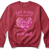 Pickleball Gildan Crewneck Sweatshirt, Just A Girl Who Loves Pickleball, Court Warm Up thumbnail 5