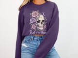 Bad to the Bone Floral Skull Tee or Sweatshirt thumbnail 6