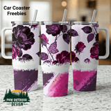 Rose Tumbler Wrap, 40oz Tumbler Design, Floral Sublimation, Seamless Tumbler Wrap, Distressed Tapered Tumbler, Digital Download thumbnail 1
