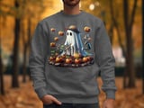 Spooky Gardener T Shirt, Ghost Pumpkin Patch Tee, Halloween T Shirt, Cute Ghost Design, Fall Apparel, Autumn T Shirt, Harvest Season Top thumbnail 4