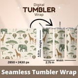 Elephant Giraffe Digital Pattern, Safari Animal Hot Air Balloon, Digital Bundle Pattern, Commercial Use, Nursery Decor, Fabric Design thumbnail 9