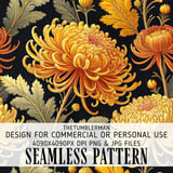 Chrysanthemum Tumbler Design, Floral Digital Download, Watercolor Flower Backgrounds, Junk Journal Pages, Printable Tumbler Png thumbnail 1