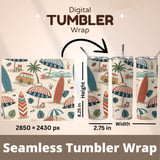 Retro Beach Day Digital Size Bundle Png thumbnail 7