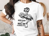 Roll On Flamingo Game Night Graphic T-Shirt thumbnail 4
