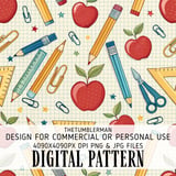 Vintage School Day Digital Pattern Size Bundle Png thumbnail 2