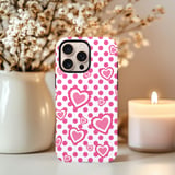 Pink Heart Tough Phone Case Coquette Polka Dot Cute Girly Aesthetic Trendy Y2K Lover Girl Gift for Her Retro Romantic Phone Cover thumbnail 4