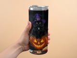 Personalized Halloween Tumbler, Black Cat Witch Tumbler, Witch Cat, Halloween Cat Name Tumbler, Cute Tumbler, Black Cat Tumbler thumbnail 3
