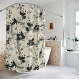 Whimsical Panda Grove Shower Curtain thumbnail 2