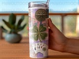 Feelin' Lucky Tumbler PNG Sublimation Design, Scrapbook Collage Digital Download, Lucky Charm Cup Wrap, Lucky Charm Seamless thumbnail 4