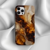 Amber Marble Tough Phone Case Liquid Agate Gold Swirl Cover Warm Earthy Aesthetic Case Glossy Resin Geode Print Luxury Phone Cover thumbnail 5