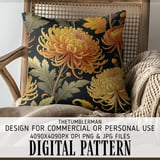 Chrysanthemum Tumbler Design, Floral Digital Download, Watercolor Flower Backgrounds, Junk Journal Pages, Printable Tumbler Png thumbnail 5