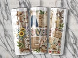 Faith Over Fear Tumbler Wrap PNG, 20oz Skinny Sublimation Digital Design, Christian Scripture Isaiah, Shabby Chic Collage Gift thumbnail 2