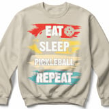 Pickleball Gildan Crewneck Sweatshirt, Eat Sleep Pickleball Repeat, Court Warm Up thumbnail 6