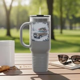 Grand Wagoneer Tumbler, Christmas Tree, Waggy Car, Holiday Gift, SUV, Retro, Winter Scene, Cars at Petralla Shop thumbnail 7