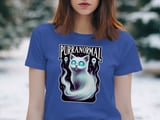 Purranormal Cat Ghost T-Shirt, Cute Cat Lover Gift, Halloween Cat Tee, Paranormal Themed Shirt, Spooky Cat Graphic Tee thumbnail 6
