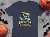 Boat Captain Of The Night Shift Halloween Watch Lighthouse Waves Nautical Graphic Crewneck Sweatshirt thumbnail 3