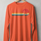 Pickleball Sport-Tek Long Sleeve Tee, Retro Vintage Sunset Player Silhouette Graphic, Sun Shield Shirt thumbnail 4