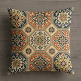 Moroccan Tile Pillow Case | Bohemian Throw Pillow Cover | Accent Cushion Cover for Sofa | Global Decor Pillow Cases thumbnail 9