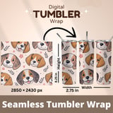 Whimsical Beagle Faces Seamless Digital Pattern Size Bundle Png thumbnail 7