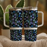 Bluebell Flowers Tumbler Design, Digital Paper Pack, Watercolor Floral Backgrounds, Printable PNG, Scrapbook Paper, Junk Journal thumbnail 9