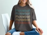 Pickleball Comfort Colors Shirt, Retro Multi Line Pickleball, Vintage Graphic Tee thumbnail 3