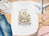 The Lord Is My Shepherd Psalm 23 Bible Verse Christian Youth T-shirt, Vintage Lamb Religious Faith Graphic Tee thumbnail 1