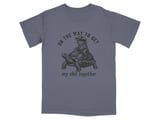 On The Way Turtle Rider Humor T-Shirt thumbnail 2